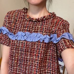 Zara tweed top size xs